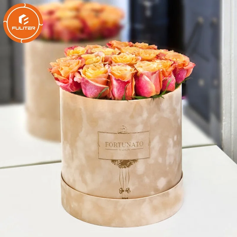 

Sample Available Custom Round Rose Velvet luxury Decoration Arrangements Flower fo mom Gift Packaging Flower Box