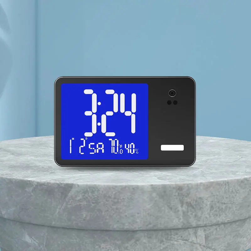 

Electronic LED DCF77 Digital Table Alarm Clock With Calendar Date Day, Black,white,custom