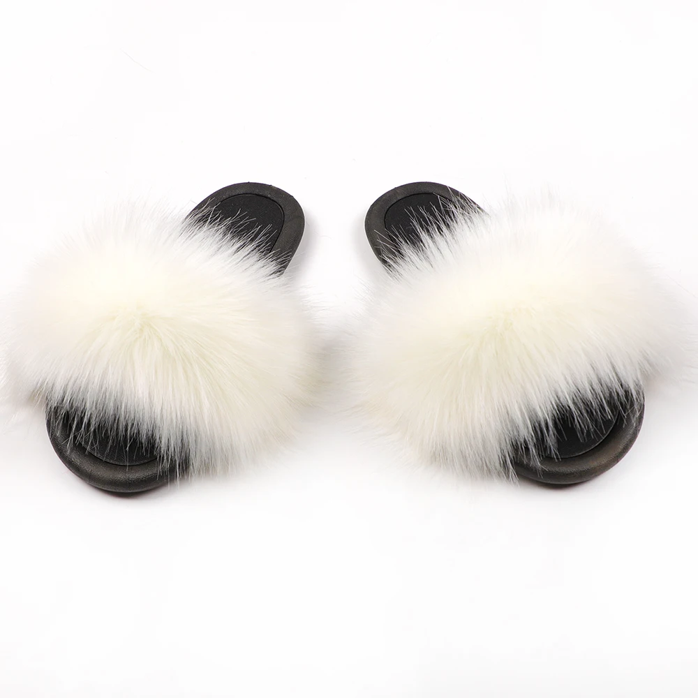 

logo customized plush slippers multicolor women fur slippers Flip-flops with open-toe sandals