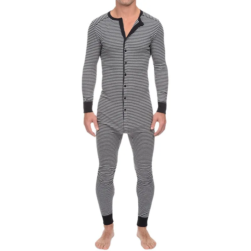 

Autumn Winter Tight-Fitting Stripe One-Piece Pajamas Long Sleeve Plus Size Bodycon 1 Piece Jumpsuits And Rompers, Customized color