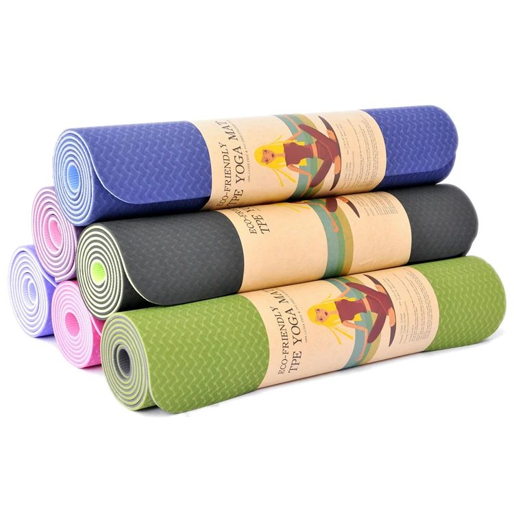 

Hot Private Oeko Tex Exercise Recycled Yoga Mat Eco Friendly 6mm Manufacturer Custom Logo 100% 6mm Yogamat Travel Tpe Yoga Mat, Dark purple,dark blue,violet,peach red,green,red