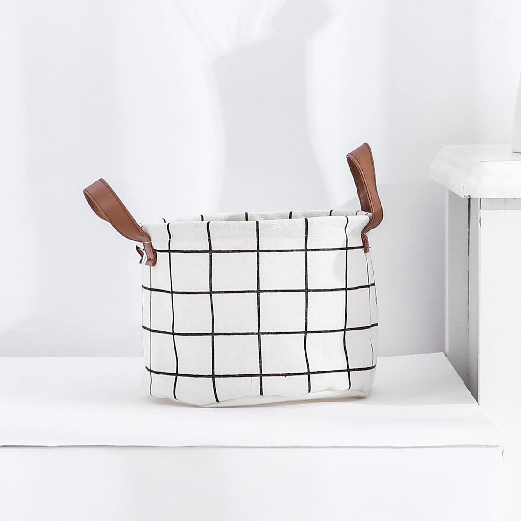 1mi Ytslb9 Small Size 7 Patterns Round Storage Baskets,Canvas Desk