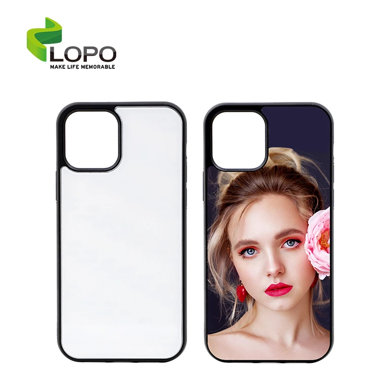 

2D Sublimation Case TPU Phone Cover with Blanks Tempered Glass Insert for iPhone 12