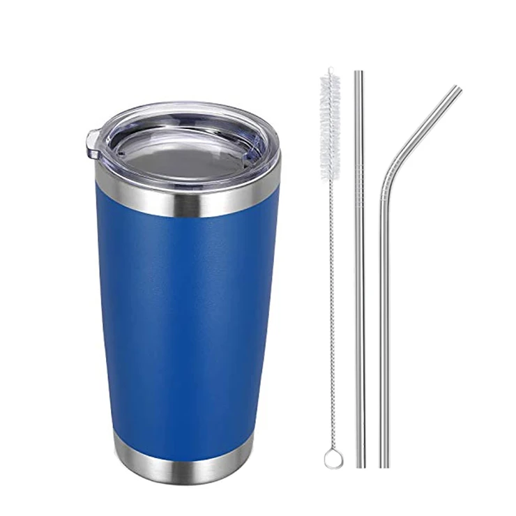 

20oz Tumbler with Lid and Straw Double Wall Powder Coated Travel Mug Stainless Steel Vacuum Insulated Coffee Tumbler Cup