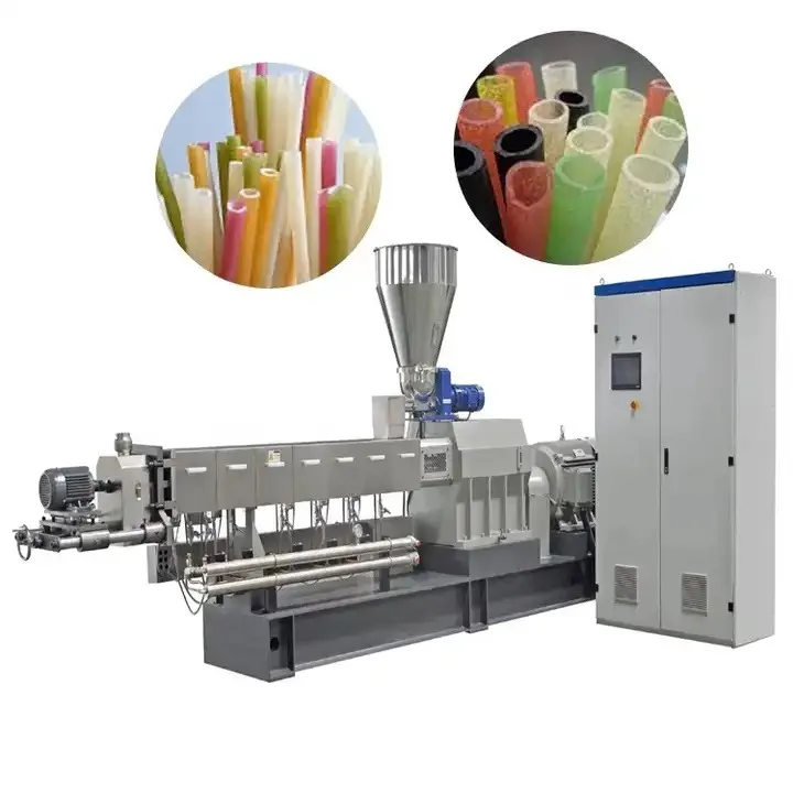 Fully Automatic industrial Edible Rice Straw Making Machine Machines Cassava/ Rice / Pasta Straw Production Line