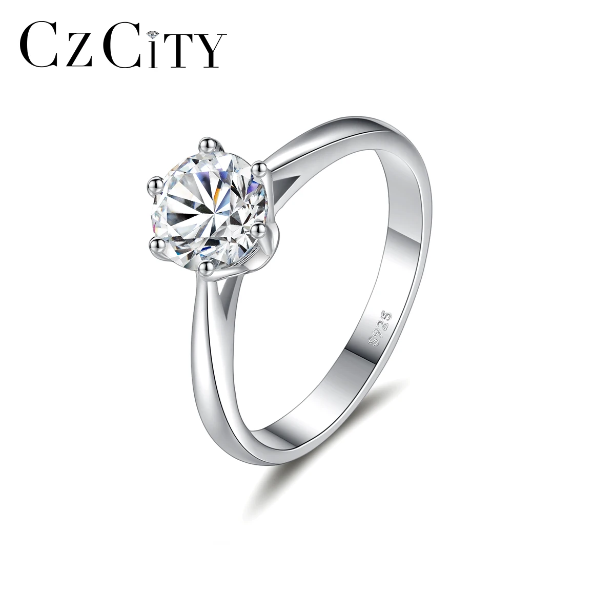 

CZCITY Wedding Sterling Silver Promise Woman Jewelry VVS Diamond 2021 Trending Moissanite Eternity Ring