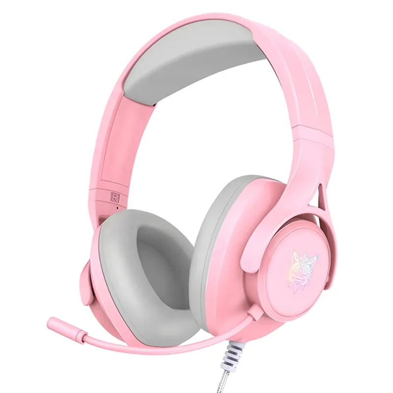 

ONIKUMA X16 Pink Colorful RGB Light Gaming Headset Wired Gamer Headphones For Ladies