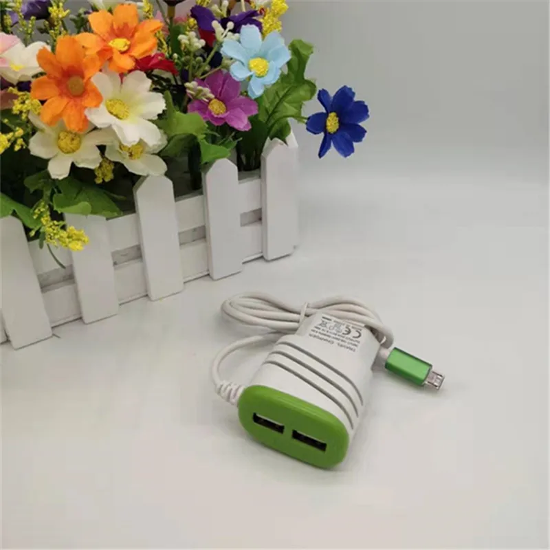
5v2.1a portable usb charger usb quick charge head cable wall type power adapter 