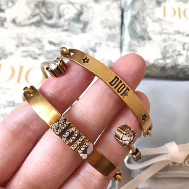 

popular moda insta hiphop style punk retro old gold color pulseras bisuteria bangle bracelet stack set addict / letter correct, As pic