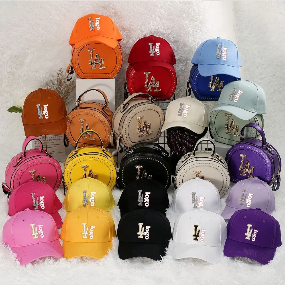 

Top Sale Pu Leather Handbags Shoulder Round Bags And Hat Set Designer For Women Purses 2021, 11 colors