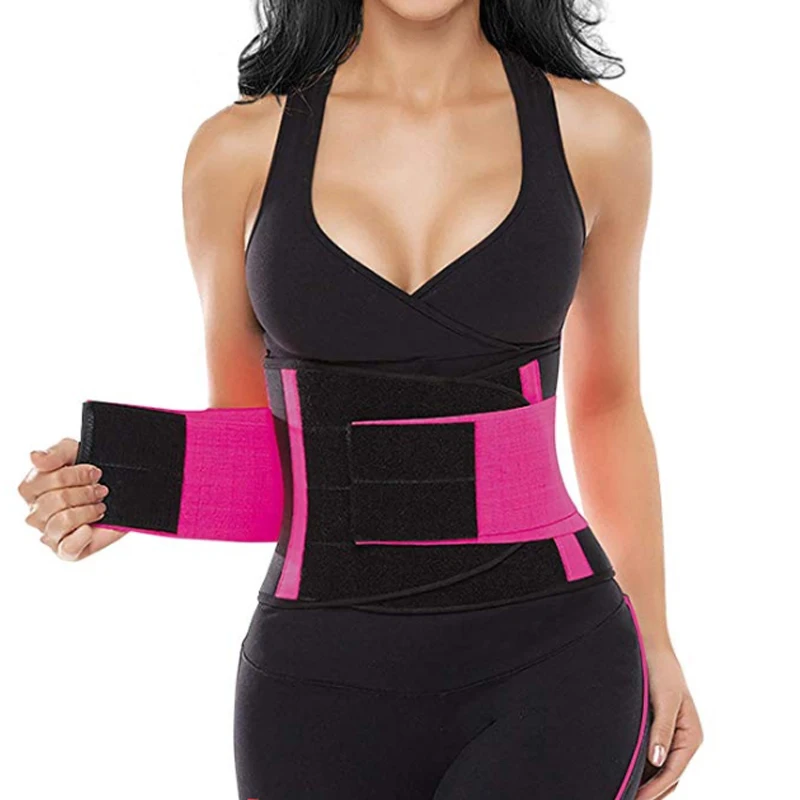 

2022 Waist Trimmer Belt Adjustable Weight Loss Wrap Sweat Workout neoprene waist support waist trainer Back Support Belt, Black, pink, bule or customized