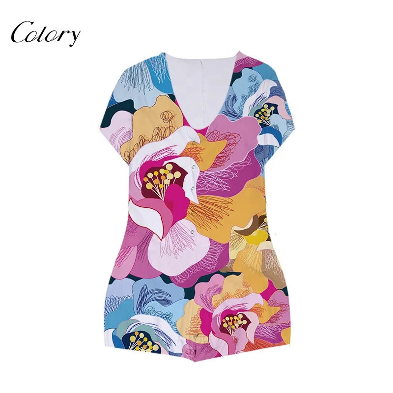 

Colory Palin Color Onesie Women Pajamas Short Womens Onesie, Customized color