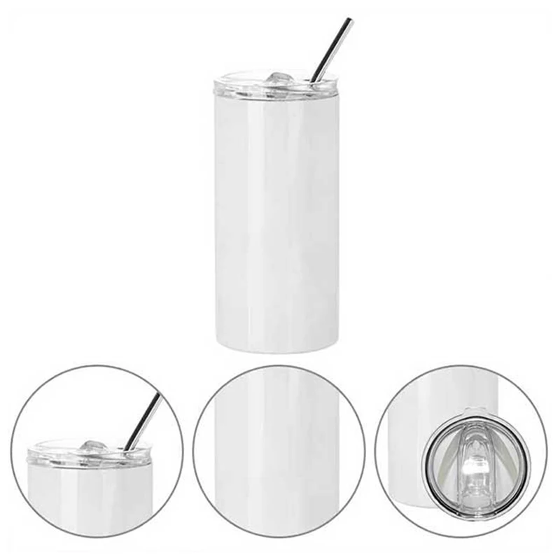 

Qualisub Straight  Sublimation Fatty Tumblers Blanks with Metal Straw