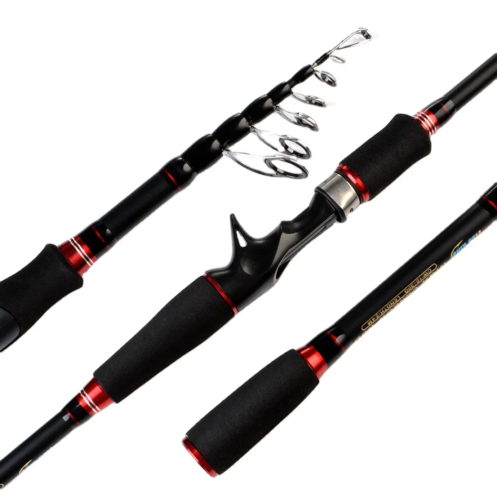 

FISH KING Telescopic Pole Fishing Rod Spinning Carbon Fiber Telescopic Fishing Rod