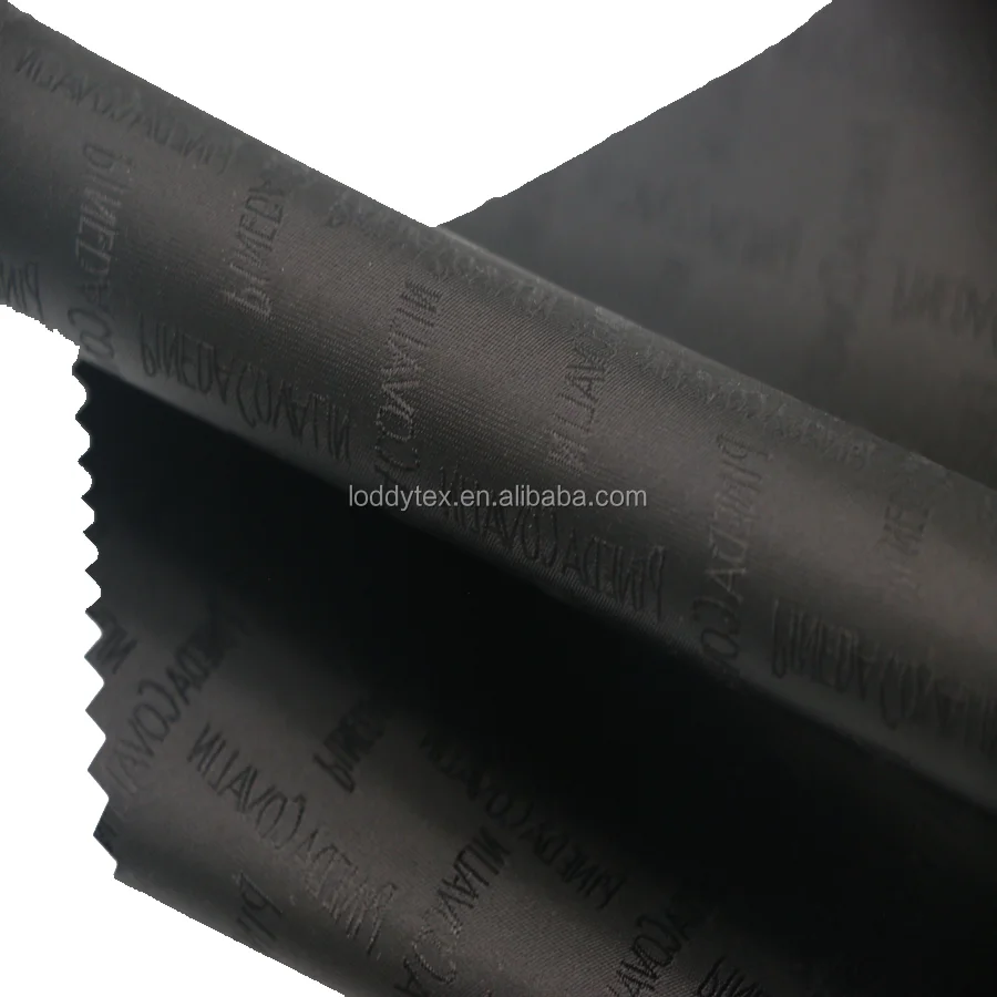 100% Polyester Fabric Lining  Logo Of Jacquard  For handbag