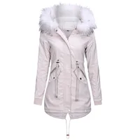 

2019 New Arrivals Wholesale Fashion Womens Winter Long Coats Faux Fur Lining Outwear Jacket with Hood