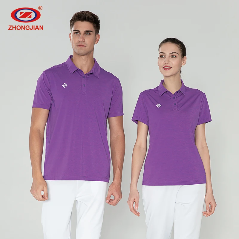 

New Design Unisex Short sleeves Breathable Tshirt Golf Wear Polo Shirt camicia di polo di colore solido