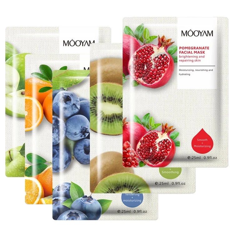 

OEM Wholesale Private label Korean Cosmetic Best Whitening Hydrating Beauty Face Sheet Mask Natural Organic Fruit Facial Mask