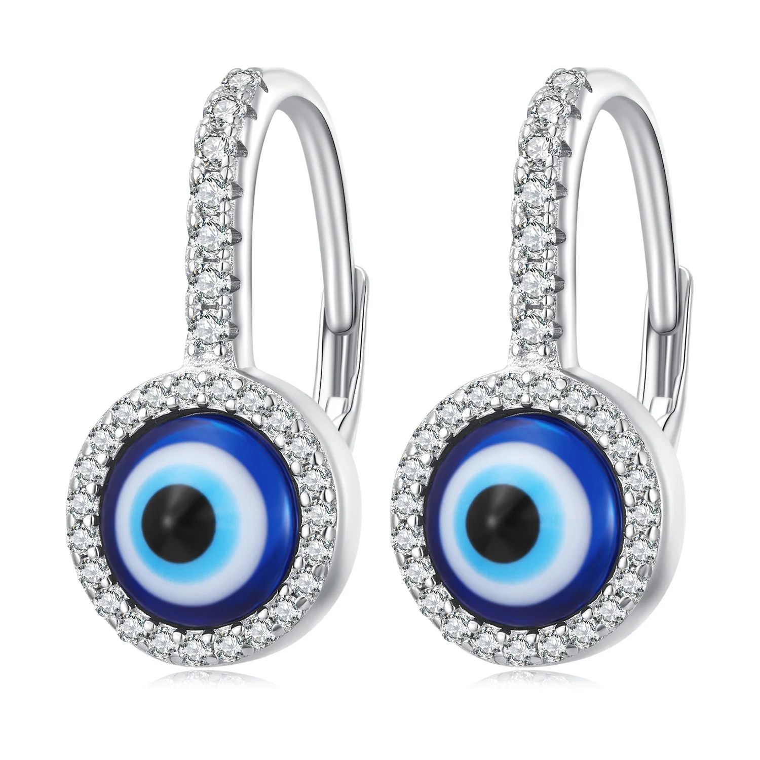 

925 sterling silver Blue Evil Eye Earrings Evil Eye Ear Clips Evil Eye Ear Buckles for women girls