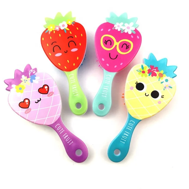 

Comfortable Hair Massage Plastic Cute Fruit Comb Mini Hair Health Care Airbag Brush for Lady Girl, As pictures