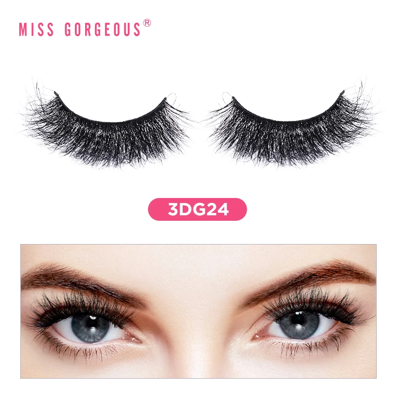 

Miss Gorgeous 3D Eyelash High Quality Eyelash Fluffy Mink 3D Volume Lashes Pack Handmade Dramatic Thick Fake Eyelashes, Black