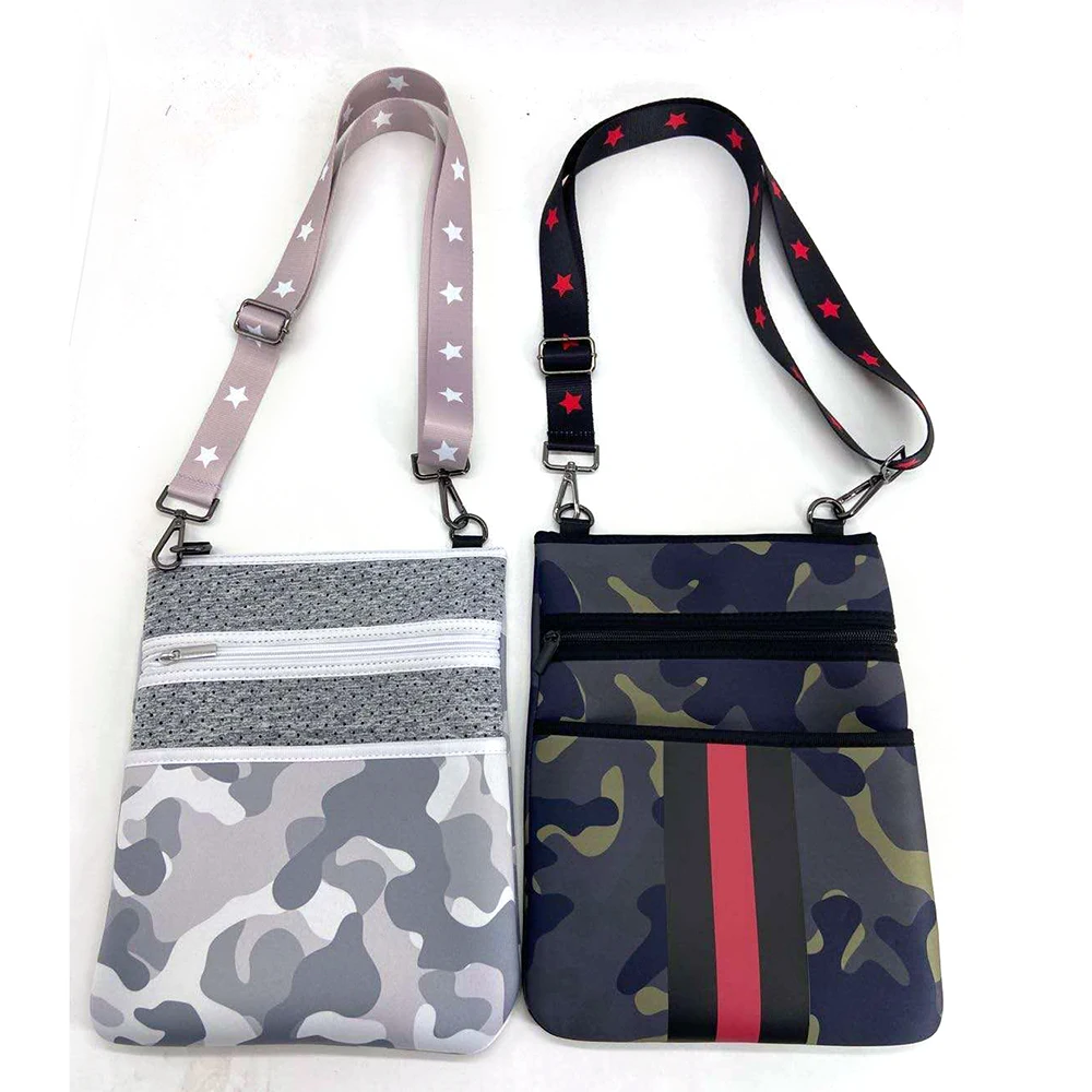 

Drop shipping popular camouflage neoprene crossbody waterproof bag unisex shoulder bag