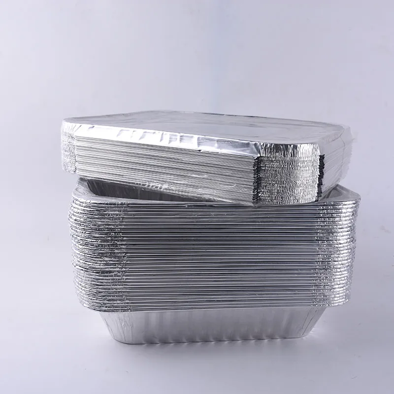 Sartenes de mesa de vapor profundo de tamaño medio de papel de aluminio desechables de 13 x 10,5 pulgadas con tapas de papel de aluminio