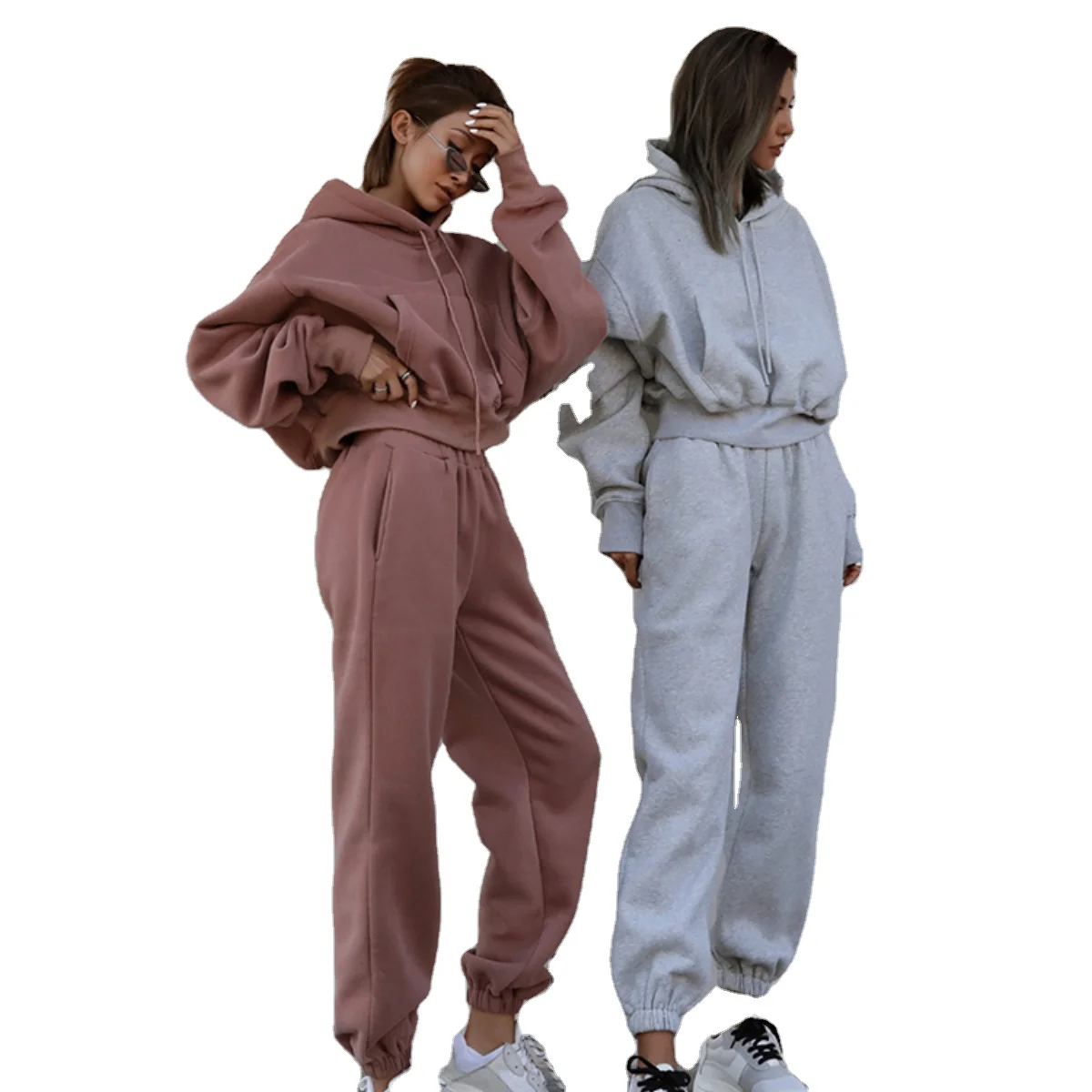 

Pants Loungewear Two Women Piece Jogger 2 Set Fall Tuin Pink Suit Ribbed Woman Sweatsuit Clothing 2pcs Size For Sets Lounge Wear