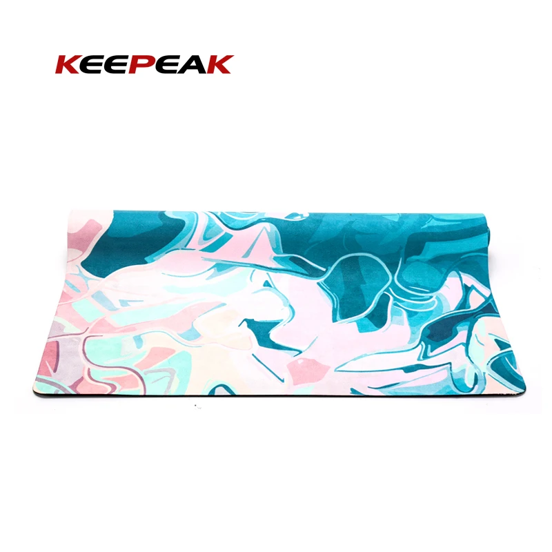 

Keepeak free sample anti slip microfiber suede yoga mat high quality durable waterproof foldable natural rubber suede yoga mat