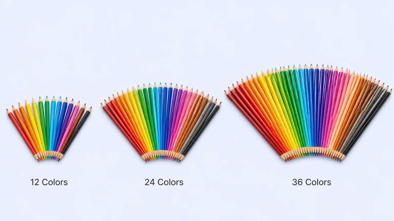12 / 24 / 36 Colors comparison