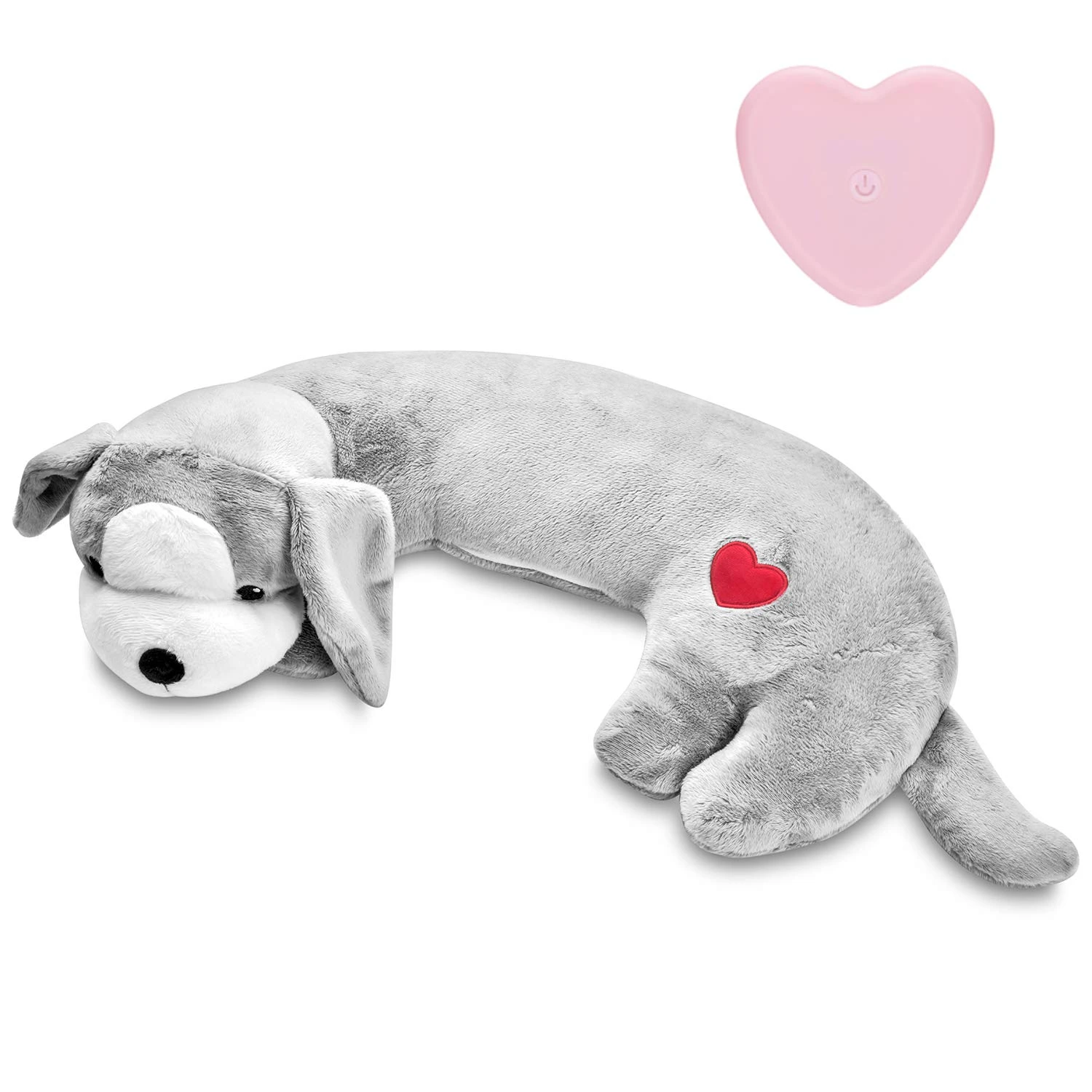 

Puppy Dog Pals Toys Pet Companion Pillow Calming Anxiety Relief Behavioral Training Aid Hearbeat Dog Toy for Dog, Grey