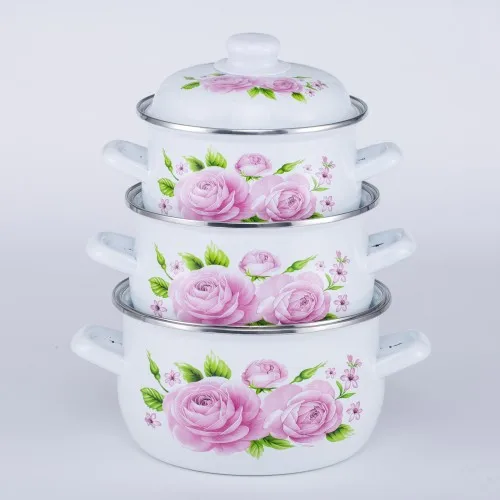 

Good quality factory directly enamelware pots and pan handles pot set with direct sale price