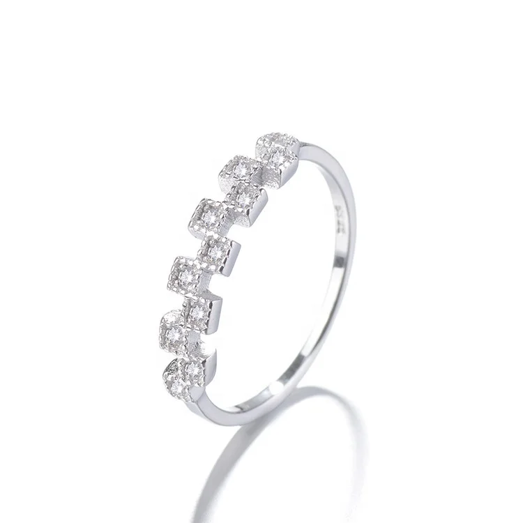 

Wholesale Simple Design Cubic Zirconia Women 925 Silver Ring, As customer request