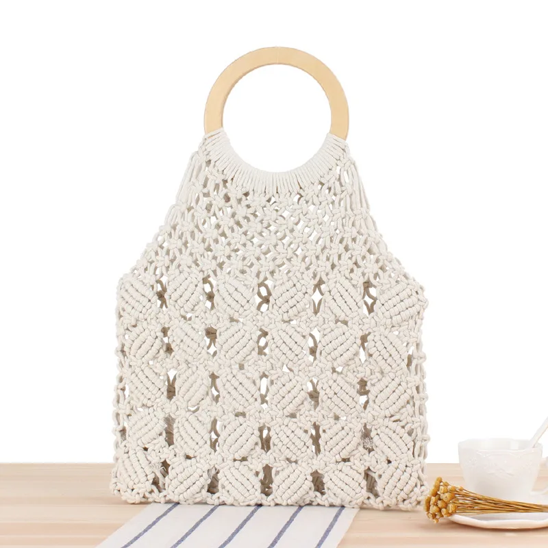 

New twisted straw hand woven natural bags, fashionable and exquisite woven beach bag, holiday handbag