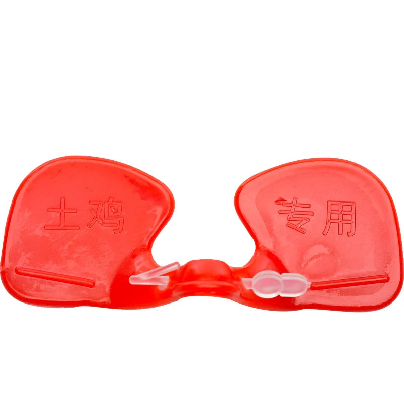 

Wholesale Price Big Size Chicken Protecting Glass Eye Cover Plastic Red Chicken Glasses without hole For Poultry Farm