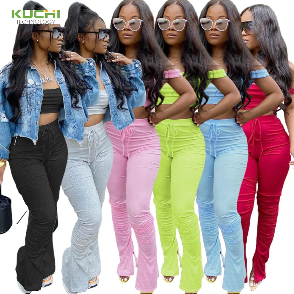 

Sexy 2 Piece Set Women Stacked Pants Two Piece Set Womens Stacked Leggings Two Piece Outfits