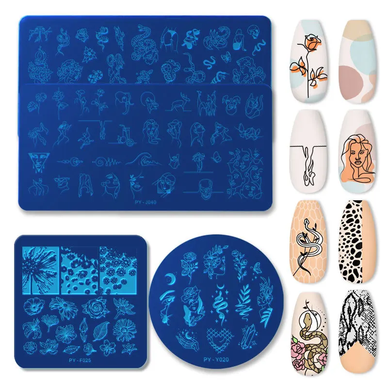 

Nail Stamping Plates Line Pictures Nail Art Plate Stainless Steel Design Stamp Template for Printing Stencil Tools, Picture