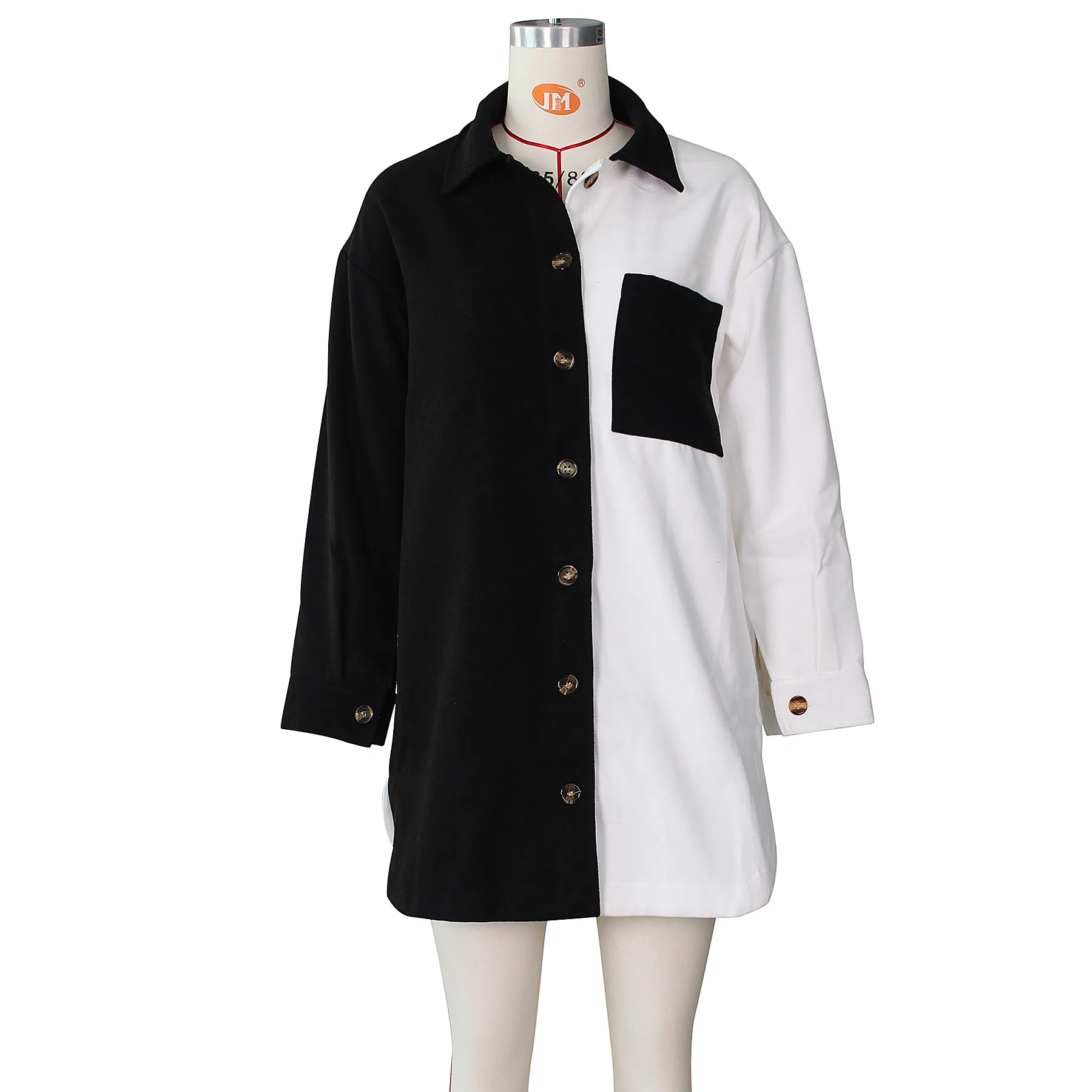 

Free Shipping Women's Spring Custom Wool Mixed Trench Coat Long Trench Coat Women's Patchwork Color Coat Jacket