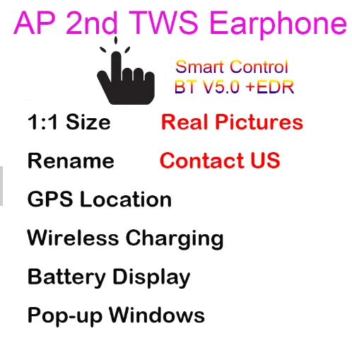 

proton gen 2 air-pots earbuds gen 2 airoha 1562M air 2 original max air pro 2 tws TOP QUALITY, White