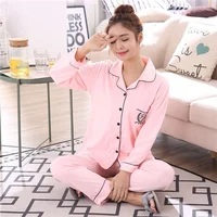 

women clothes One set Sleepwear High quality New cute nighty Wholesale one set Chinese Long Sleeve Women Pajamas
