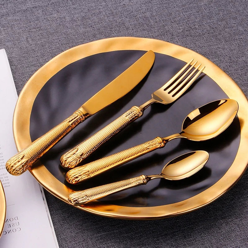 

Luxury Stainless Steel 18/10 Hollow Handle Western Hotel Wedding Party Stainless Steel Cutlery Set