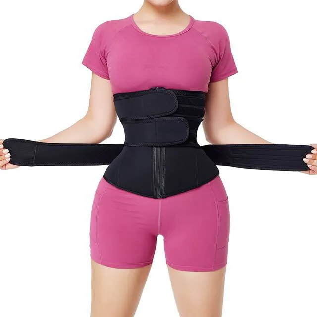 

Women Workout neoprene waist support belt Adjustable latex waist trainer, Muti color