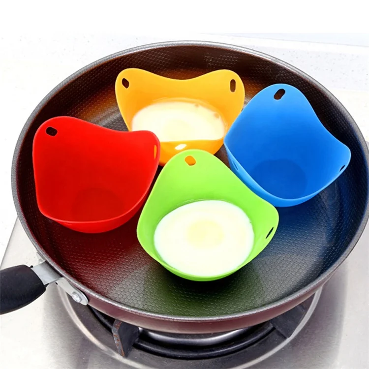 

Silicone Egg Poaching Cups Poaching Egg Mold Microwave or Stovetop Egg Cooking Safe, Green,blue,red,yellow