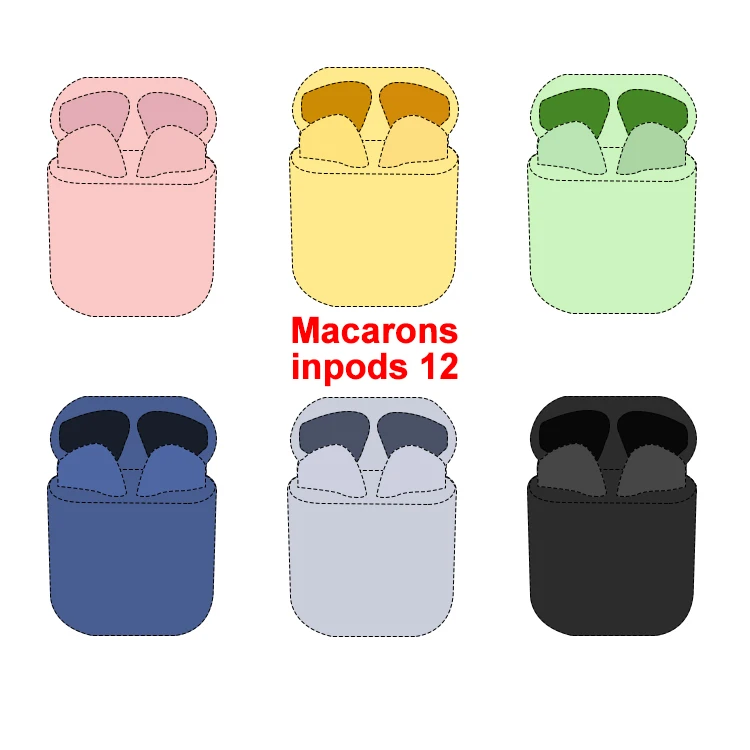 2020 New Headphone Auriculares audifonos i12 Tws Noise Cancel Super Bass Macaron Colors Mini Earphones 5.0 True Wireless Earbuds - ANKUX.COM