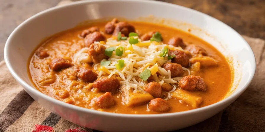 Enchiladas topped with red chile sauce, served with rice and beans