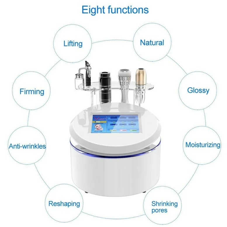 

Face Lifting Anti-Wrinkle Machine 4 heads Vmax Radar Line Carving Facial Beauty Machine Body Shaping Firming, White