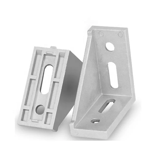 Industrial Aluminum Alloy T-Slot Profile Outer Corner Fitting 4080 Triangle Bracket Angle Connector Bracket