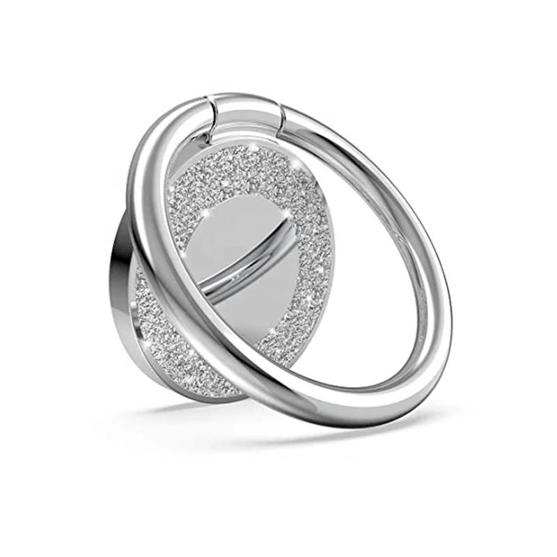 

New Design 360 Degree Rotation Zinc Alloy Glitter Phone Ring Holder, Black/silver/gold/rose gold
