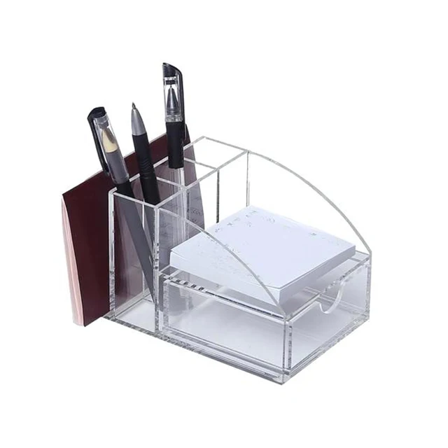 Acrylic Mesh Desk Organizer With Sliding Drawer,Office Desk Organizer