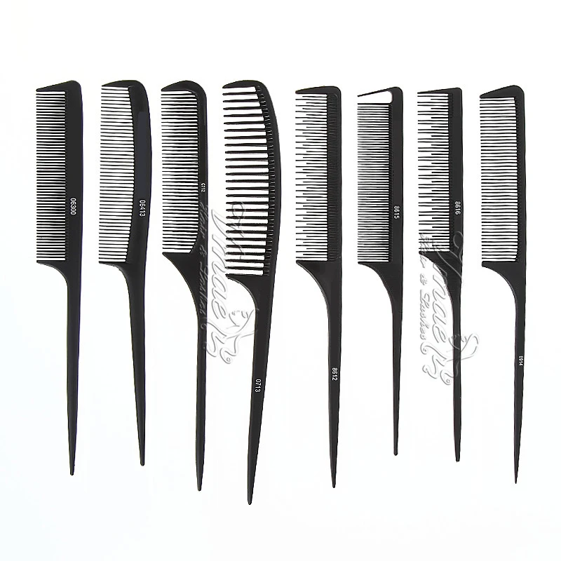 

VMAE High Quality Professional Carbon Tail Brushes Customized Logo Fiber Rat Tail Combs, Black